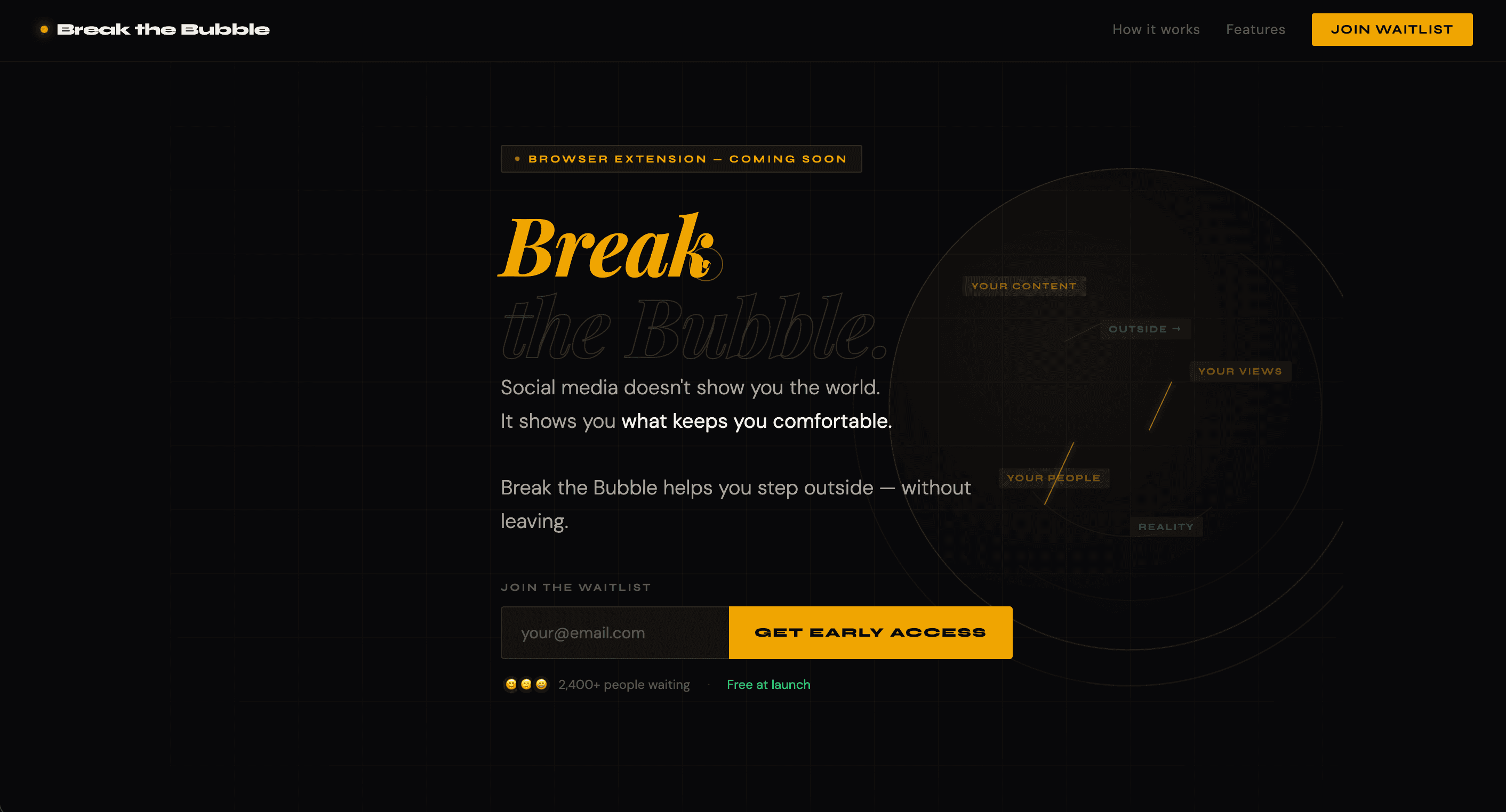 Break the Bubble · Chrome Extension preview